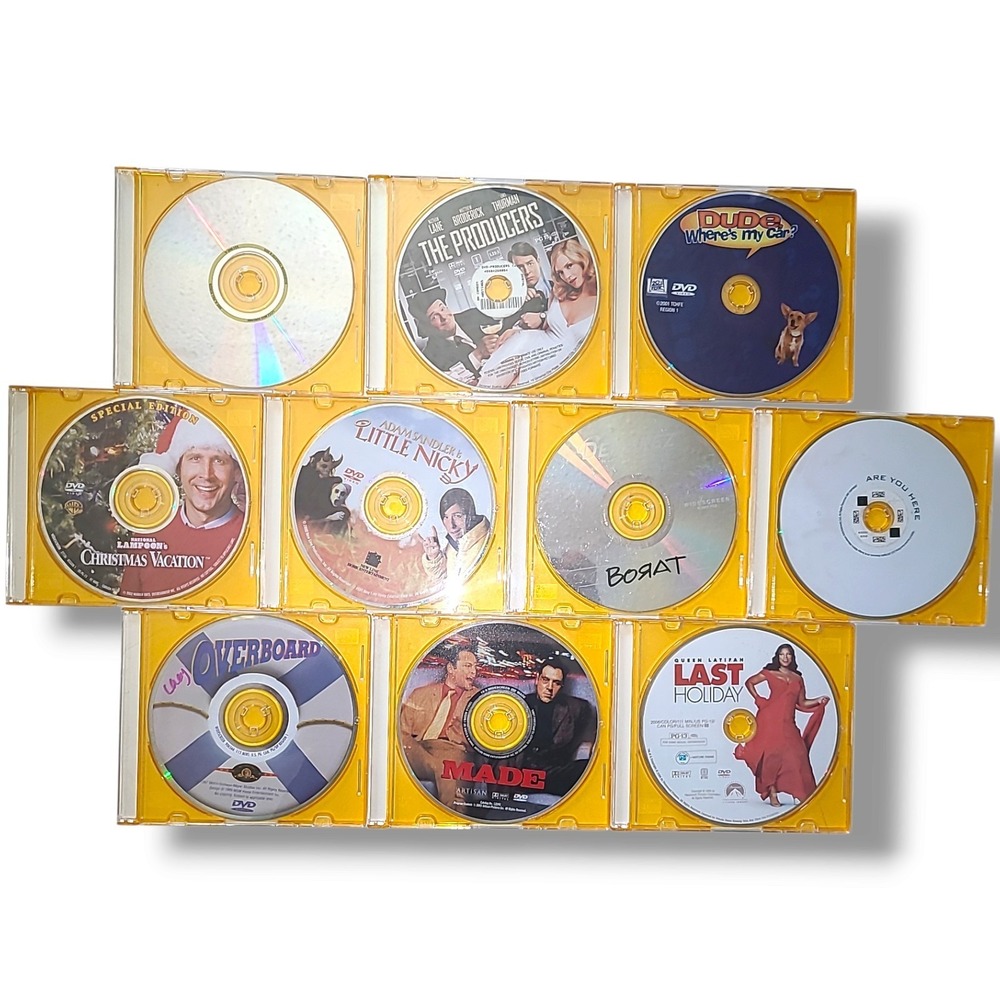 Lot 10 Comedy Movie DVDs Borat Little Nicky Overboard Made Christmas Vacation